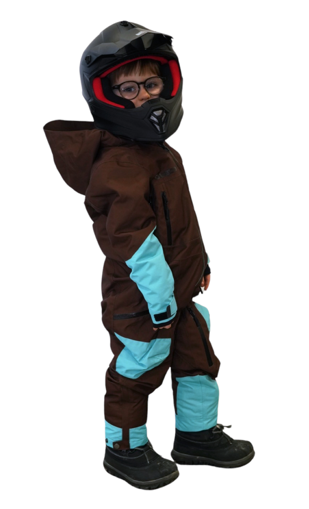 W25 - KIDS MONOSUIT BROWN AND TURQUOISE INSULATED